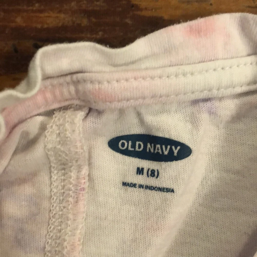 Old Navy l White Purple Tie Dye Glitter Sunbeams & Daydreams Top